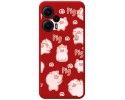 Funda Silicona Líquida Roja para Xiaomi POCO F5 5G diseño Cerdos Dibujos