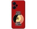Funda Silicona Líquida Roja para Xiaomi POCO F5 5G diseño Hombre Escalada Dibujos