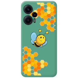 Funda Silicona Líquida Verde para Xiaomi POCO F5 5G diseño Abeja Dibujos