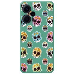 Funda Silicona Líquida Verde para Xiaomi POCO F5 5G diseño Catrina Dibujos