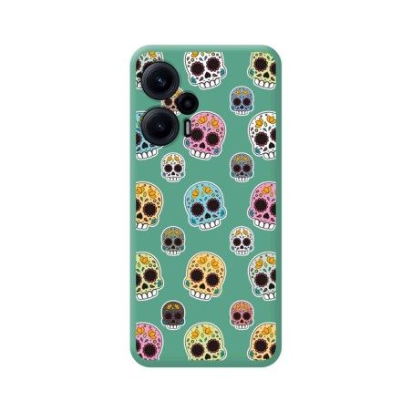 Funda Silicona Líquida Verde para Xiaomi POCO F5 5G diseño Catrina Dibujos