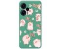 Funda Silicona Líquida Verde para Xiaomi POCO F5 5G diseño Cerdos Dibujos