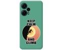 Funda Silicona Líquida Verde para Xiaomi POCO F5 5G diseño Mujer Escalada Dibujos