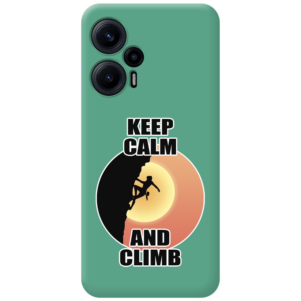 Funda Silicona Líquida Verde para Xiaomi POCO F5 5G diseño Mujer Escalada Dibujos