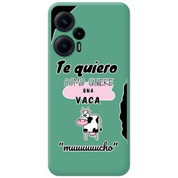Funda Silicona Líquida Verde para Xiaomi POCO F5 5G diseño Vaca Dibujos