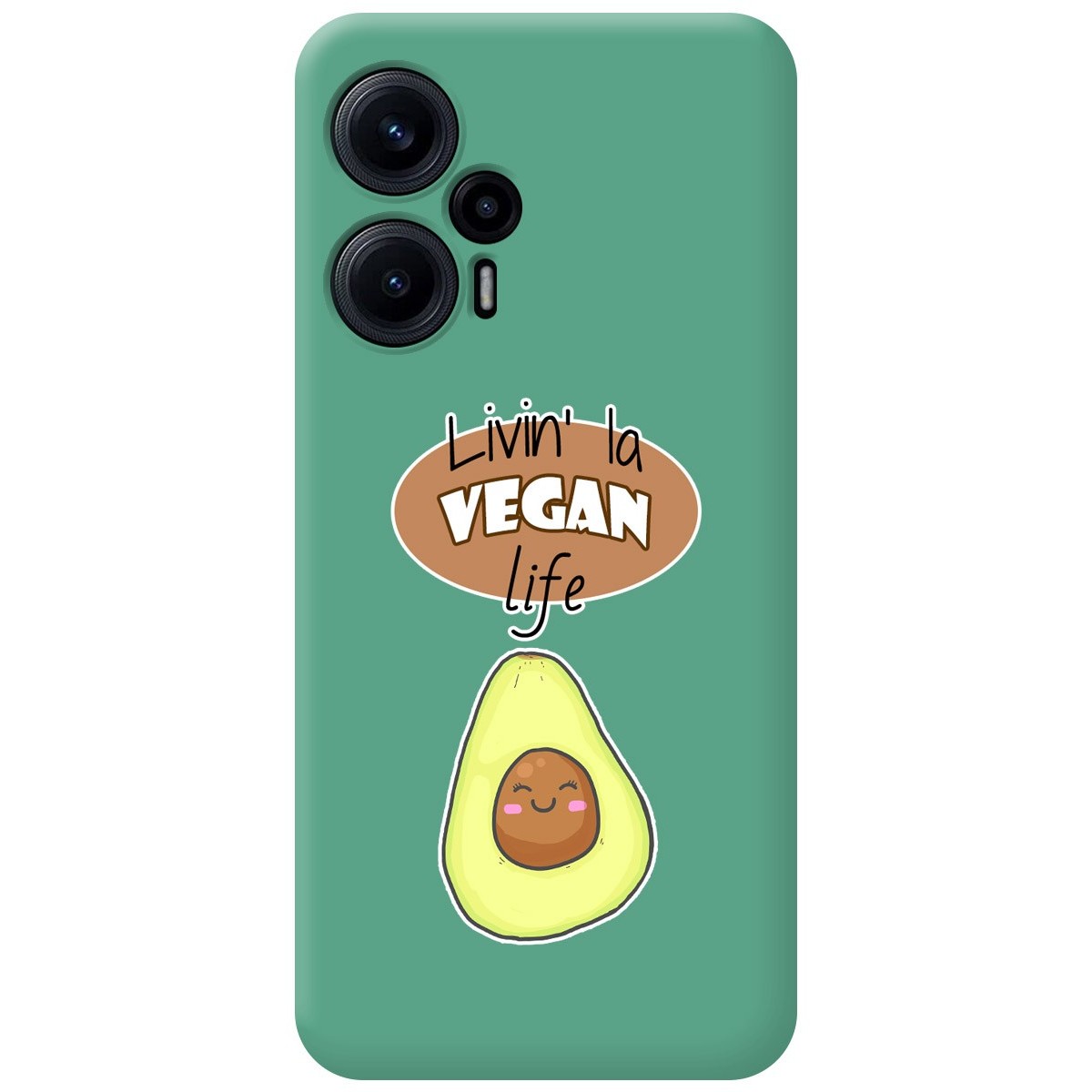 Funda Silicona Líquida Verde para Xiaomi POCO F5 5G diseño Vegan Life Dibujos