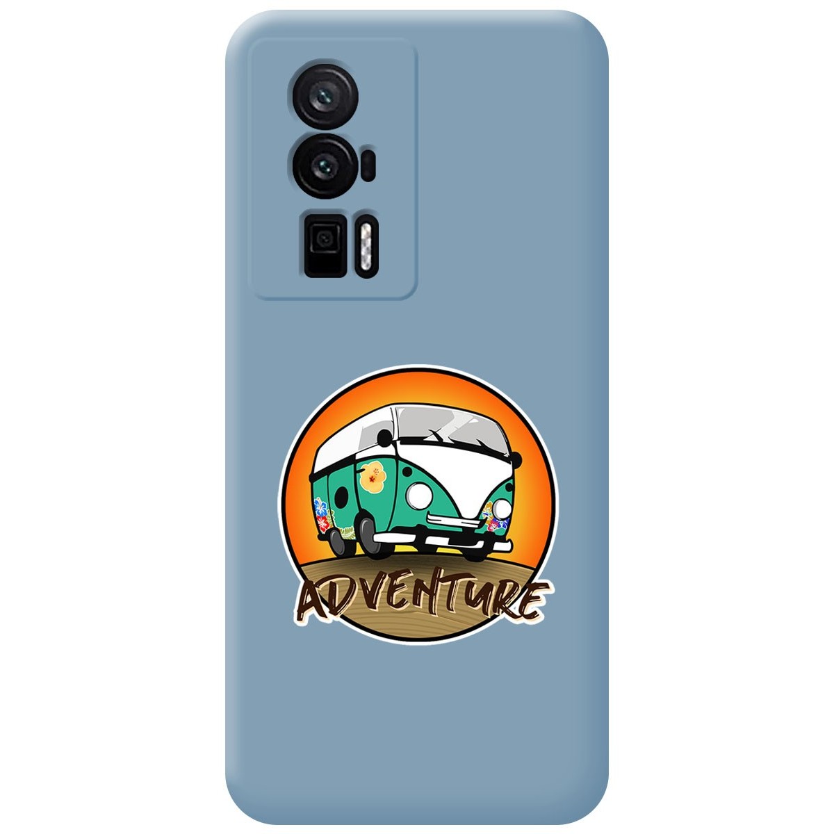 Funda Silicona Líquida Azul para Xiaomi POCO F5 Pro 5G diseño Adventure Dibujos