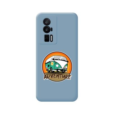 Funda Silicona Líquida Azul para Xiaomi POCO F5 Pro 5G diseño Adventure Dibujos