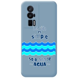 Funda Silicona Líquida Azul para Xiaomi POCO F5 Pro 5G diseño Agua Dibujos