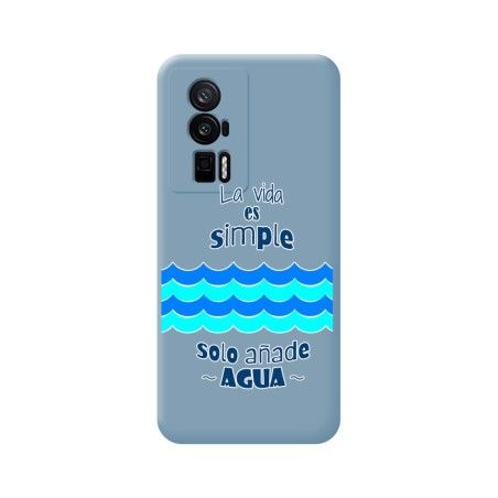 Funda Silicona Líquida Azul para Xiaomi POCO F5 Pro 5G diseño Agua Dibujos