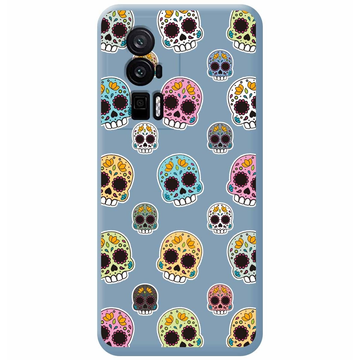 Funda Silicona Líquida Azul para Xiaomi POCO F5 Pro 5G diseño Catrina Dibujos