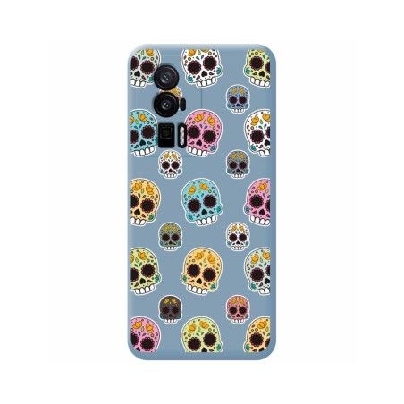 Funda Silicona Líquida Azul para Xiaomi POCO F5 Pro 5G diseño Catrina Dibujos