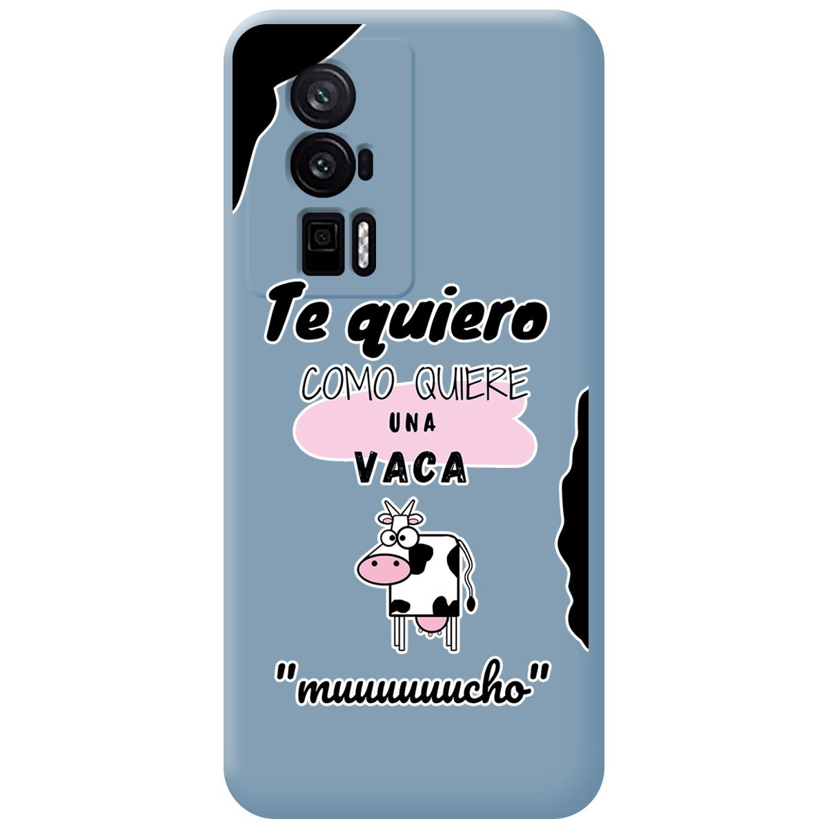 Funda Silicona Líquida Azul para Xiaomi POCO F5 Pro 5G diseño Vaca Dibujos