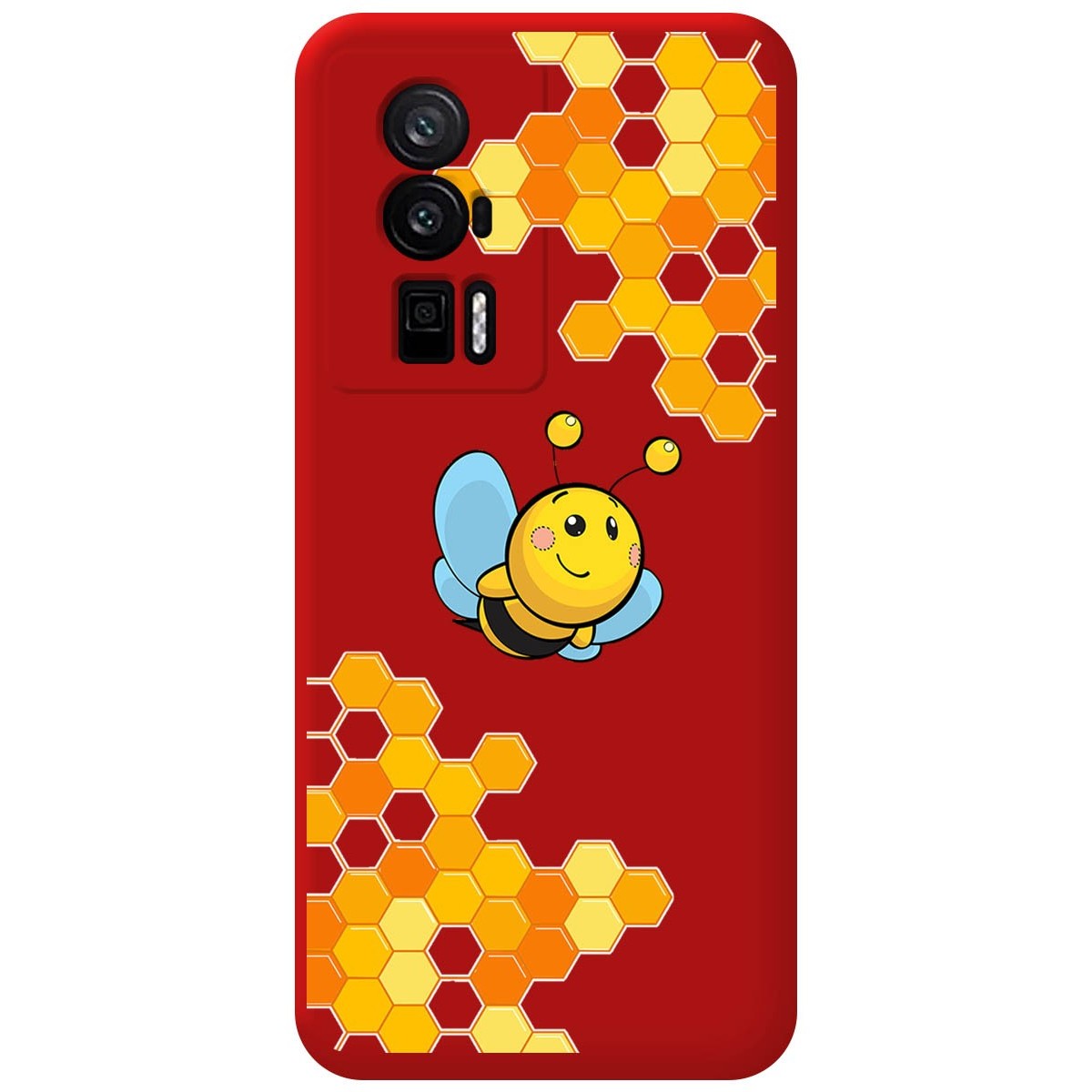 Funda Silicona Líquida Roja para Xiaomi POCO F5 Pro 5G diseño Abeja Dibujos