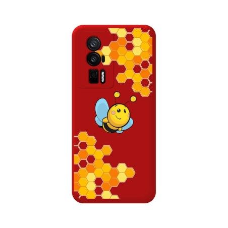 Funda Silicona Líquida Roja para Xiaomi POCO F5 Pro 5G diseño Abeja Dibujos