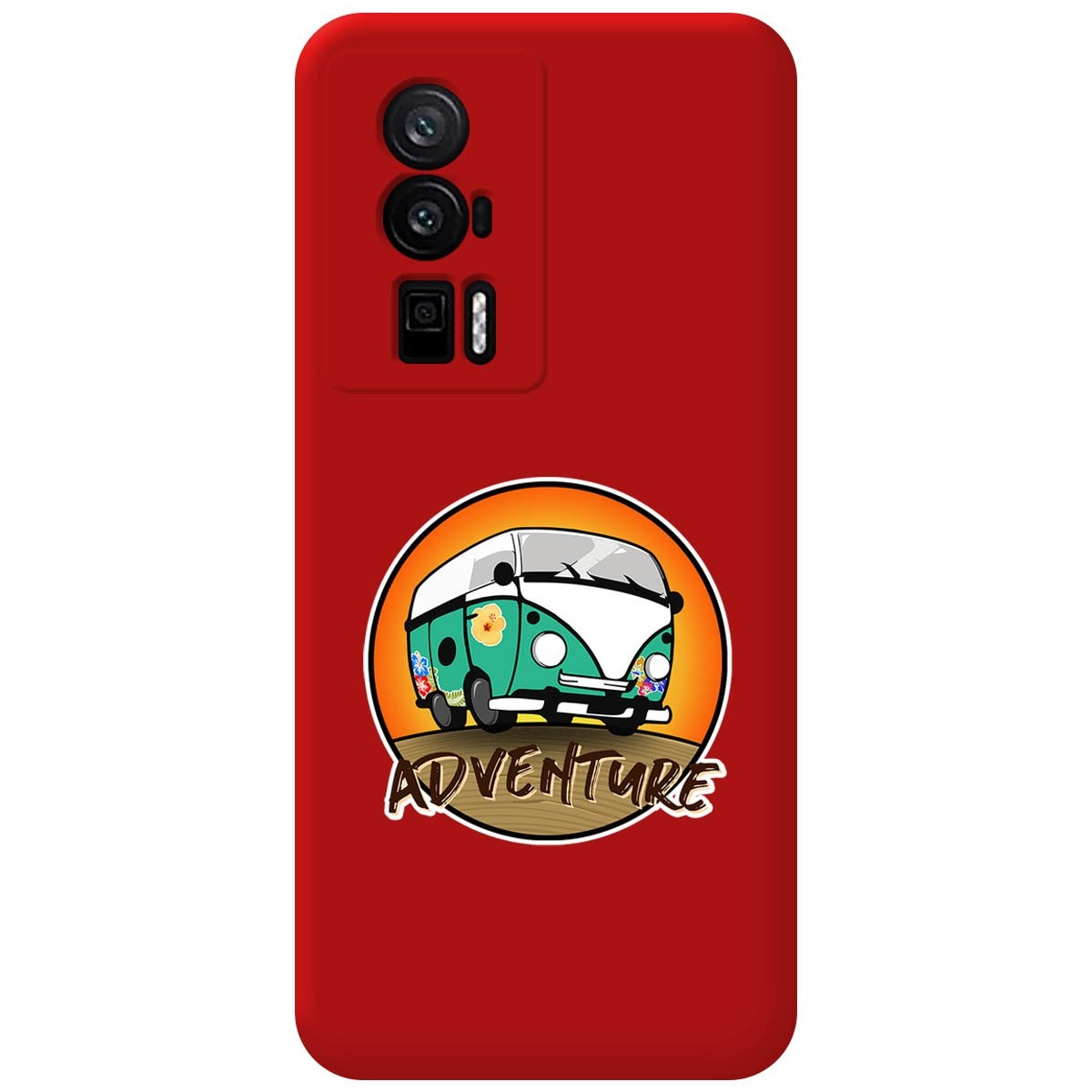 Funda Silicona Líquida Roja para Xiaomi POCO F5 Pro 5G diseño Adventure Dibujos