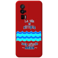 Funda Silicona Líquida Roja para Xiaomi POCO F5 Pro 5G diseño Agua Dibujos