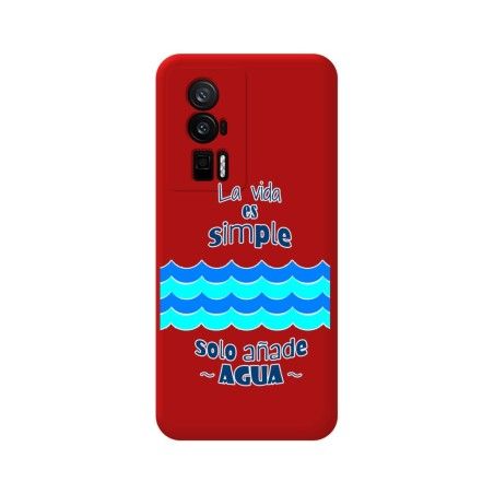 Funda Silicona Líquida Roja para Xiaomi POCO F5 Pro 5G diseño Agua Dibujos