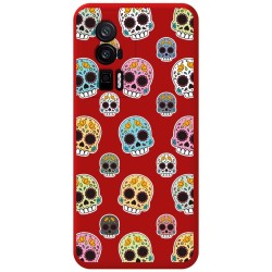 Funda Silicona Líquida Roja para Xiaomi POCO F5 Pro 5G diseño Catrina Dibujos