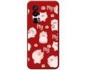 Funda Silicona Líquida Roja para Xiaomi POCO F5 Pro 5G diseño Cerdos Dibujos