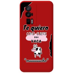 Funda Silicona Líquida Roja para Xiaomi POCO F5 Pro 5G diseño Vaca Dibujos