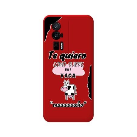 Funda Silicona Líquida Roja para Xiaomi POCO F5 Pro 5G diseño Vaca Dibujos