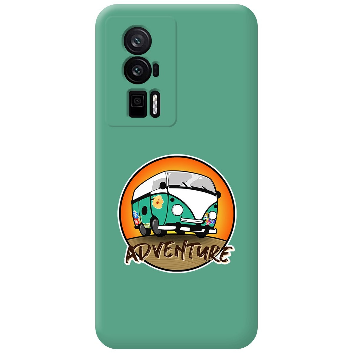 Funda Silicona Líquida Verde para Xiaomi POCO F5 Pro 5G diseño Adventure Dibujos