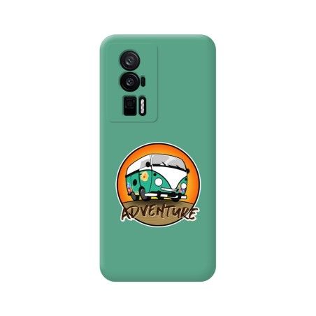 Funda Silicona Líquida Verde para Xiaomi POCO F5 Pro 5G diseño Adventure Dibujos
