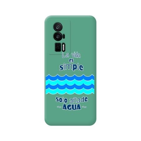 Funda Silicona Líquida Verde para Xiaomi POCO F5 Pro 5G diseño Agua Dibujos
