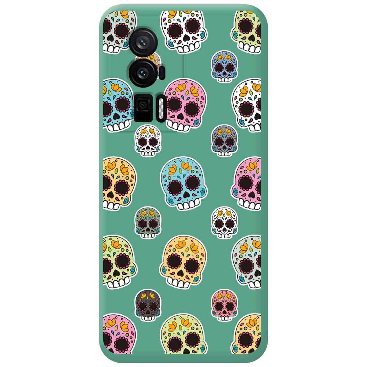Funda Silicona Líquida Verde para Xiaomi POCO F5 Pro 5G diseño Catrina Dibujos