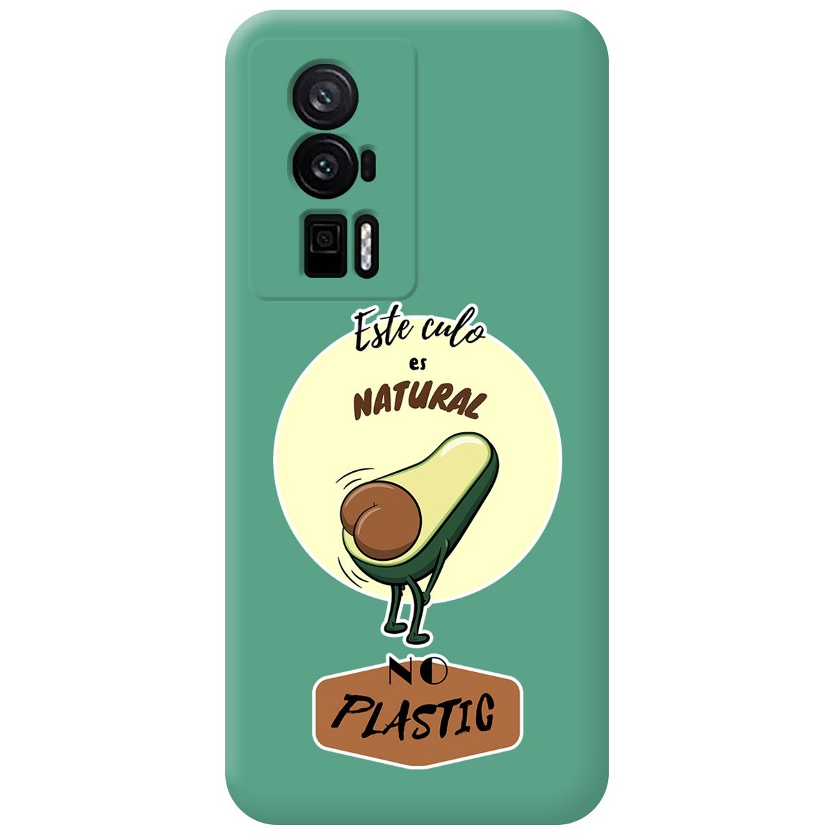 Funda Silicona Líquida Verde para Xiaomi POCO F5 Pro 5G diseño Culo Natural Dibujos
