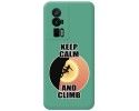 Funda Silicona Líquida Verde para Xiaomi POCO F5 Pro 5G diseño Mujer Escalada Dibujos