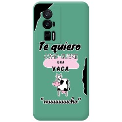 Funda Silicona Líquida Verde para Xiaomi POCO F5 Pro 5G diseño Vaca Dibujos