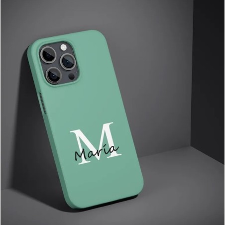 Funda Silicona Líquida Ultra Suave con Inicial Modelo 01