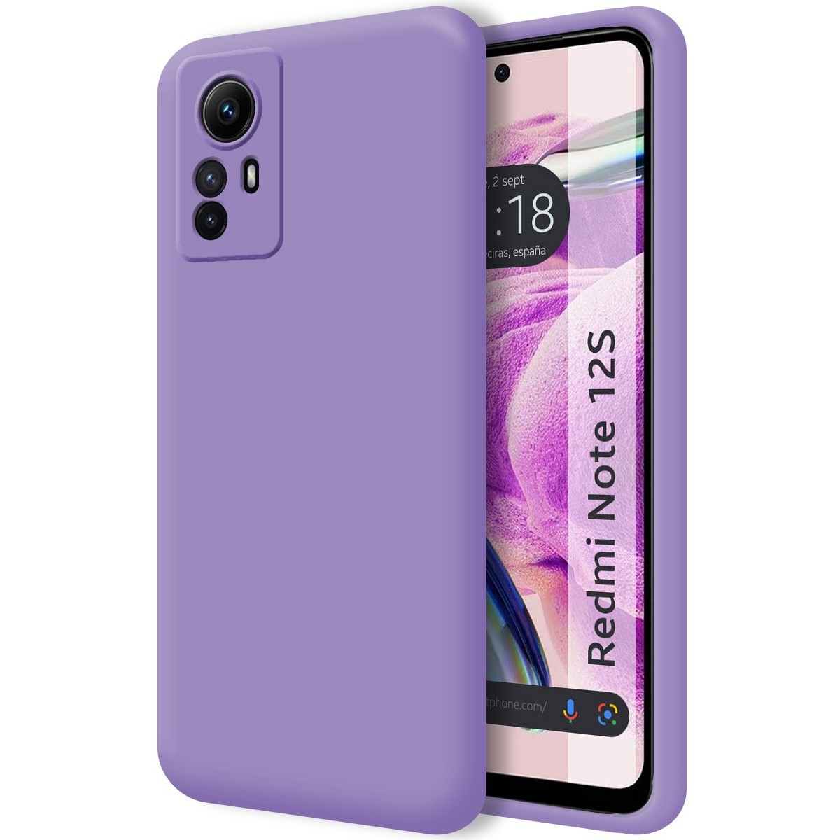 Funda Silicona Líquida Ultra Suave compatible con Xiaomi Redmi Note 12S color Morado