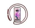 Funda Colgante Transparente compatible con Xiaomi Redmi Note 12S con Cordon Rosa / Dorado