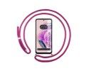 Funda Colgante Transparente compatible con Xiaomi Redmi Note 12S con Cordon Rosa Fucsia