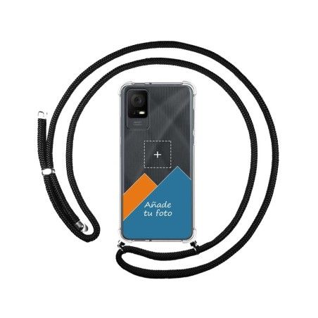 Personaliza tu Funda Colgante Transparente para TCL 408 con Cordon Negro Dibujo Personalizada