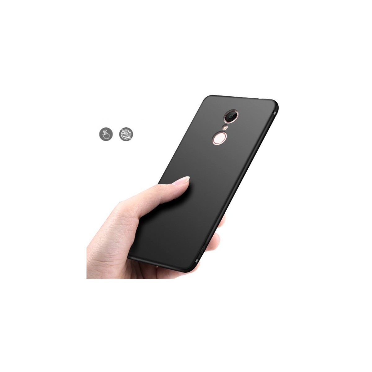 Funda Gel Tpu Tipo Mate Negra para Xiaomi Redmi 5 Plus