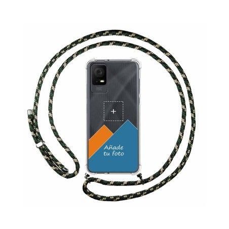 Personaliza tu Funda Colgante Transparente para TCL 408 con Cordon Verde/Dorado Dibujo Personalizada