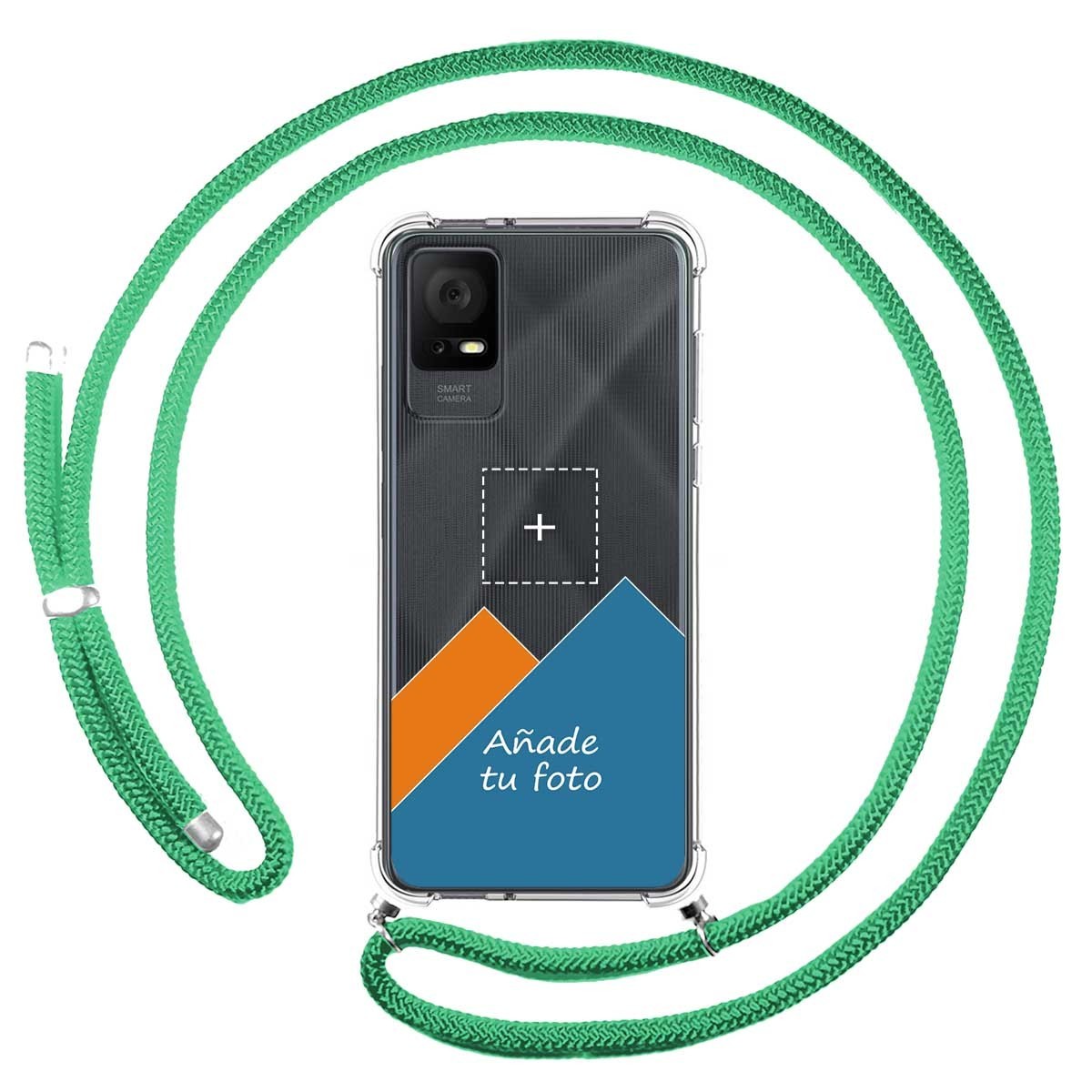 Personaliza tu Funda Colgante Transparente para TCL 408 con Cordon Verde Agua Dibujo Personalizada