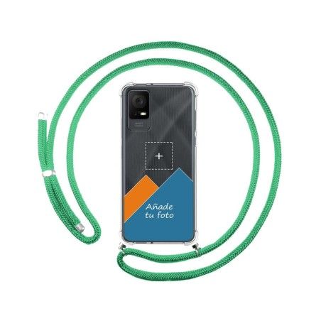 Personaliza tu Funda Colgante Transparente para TCL 408 con Cordon Verde Agua Dibujo Personalizada