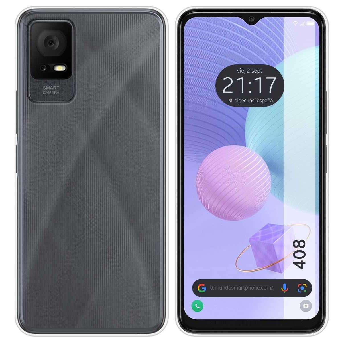 Funda Silicona Gel TPU Transparente para TCL 408