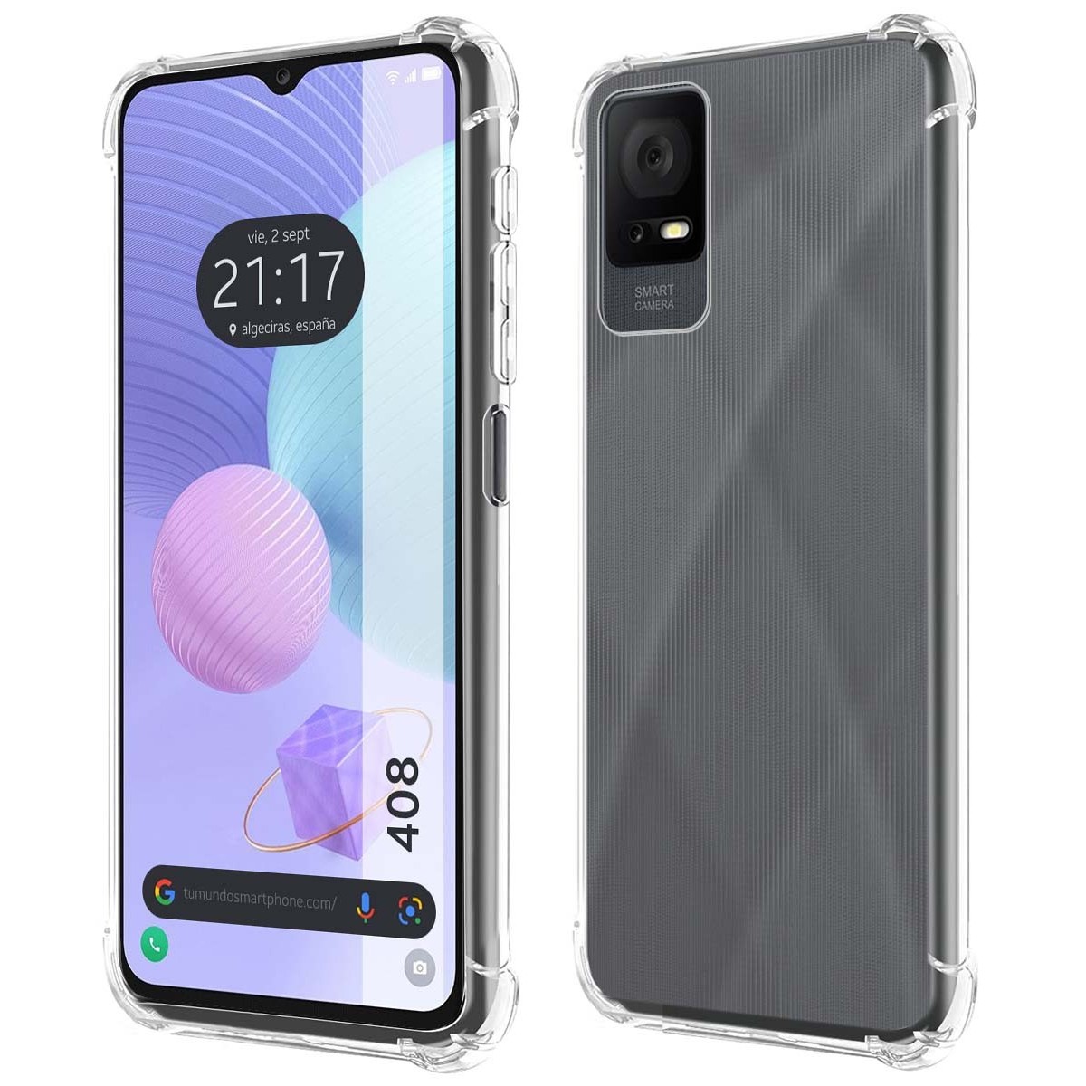 Funda Silicona Antigolpes Transparente para TCL 408