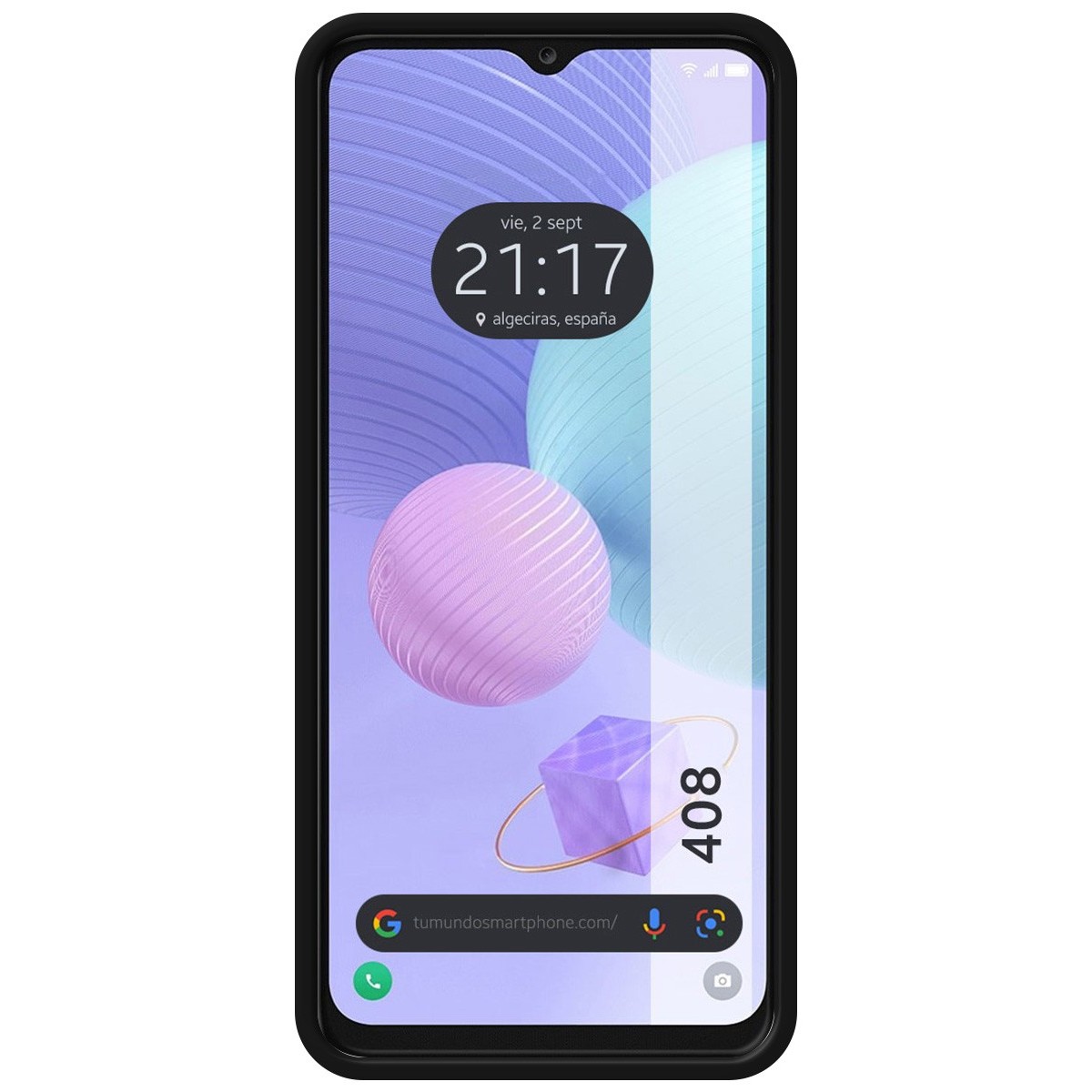 Funda Libro Soporte con Ventana para TCL 408 Color Negra