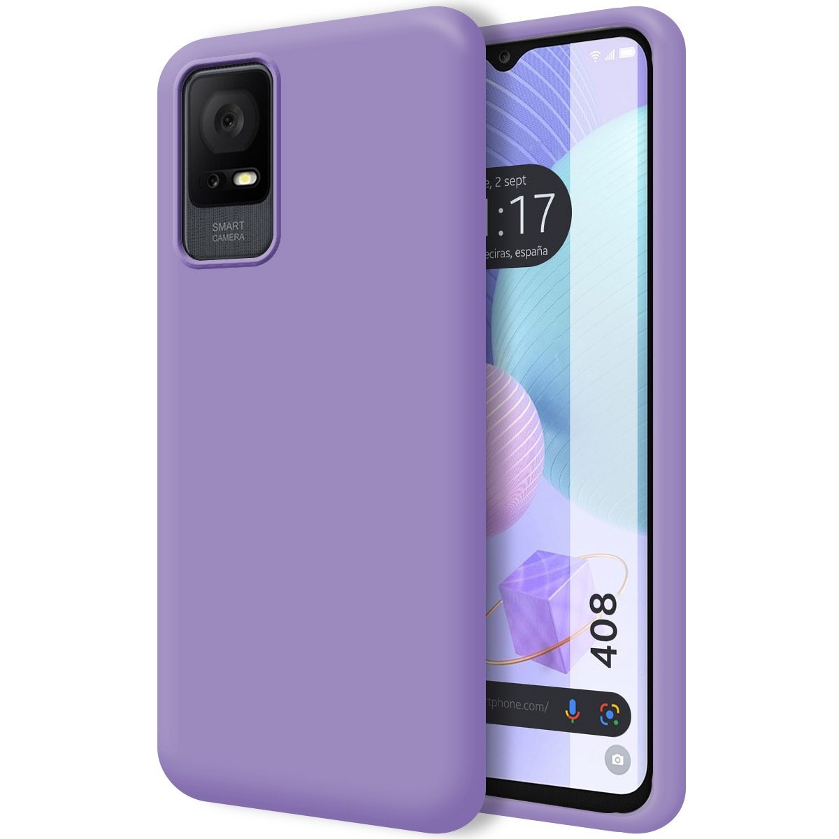 Funda Silicona Líquida Ultra Suave para TCL 408 Color Morada