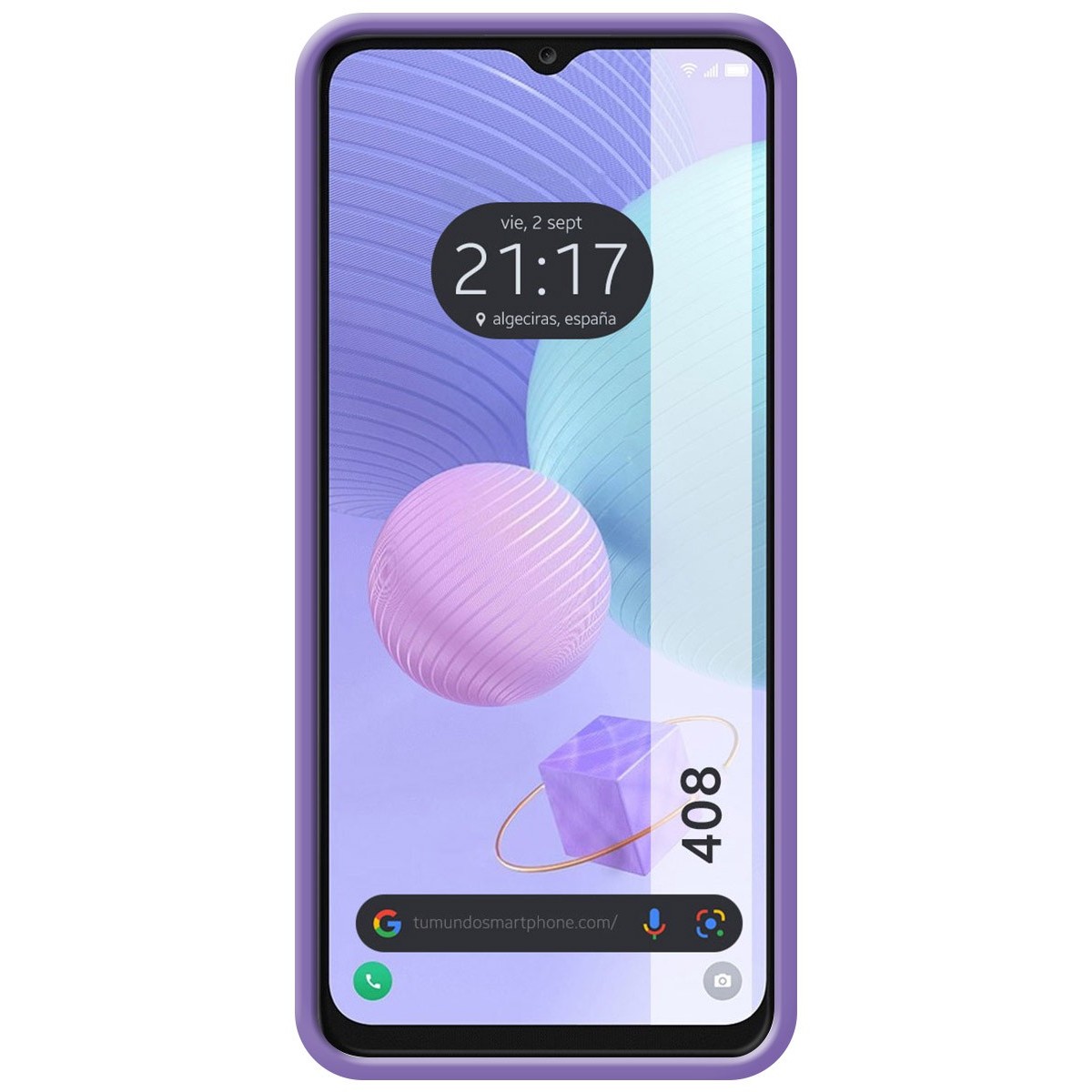 Funda Silicona Líquida Ultra Suave para TCL 408 Color Morada