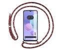 Funda Colgante Transparente para TCL 408 con Cordon Rosa/Dorado
