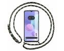 Funda Colgante Transparente para TCL 408 con Cordon Verde/Dorado