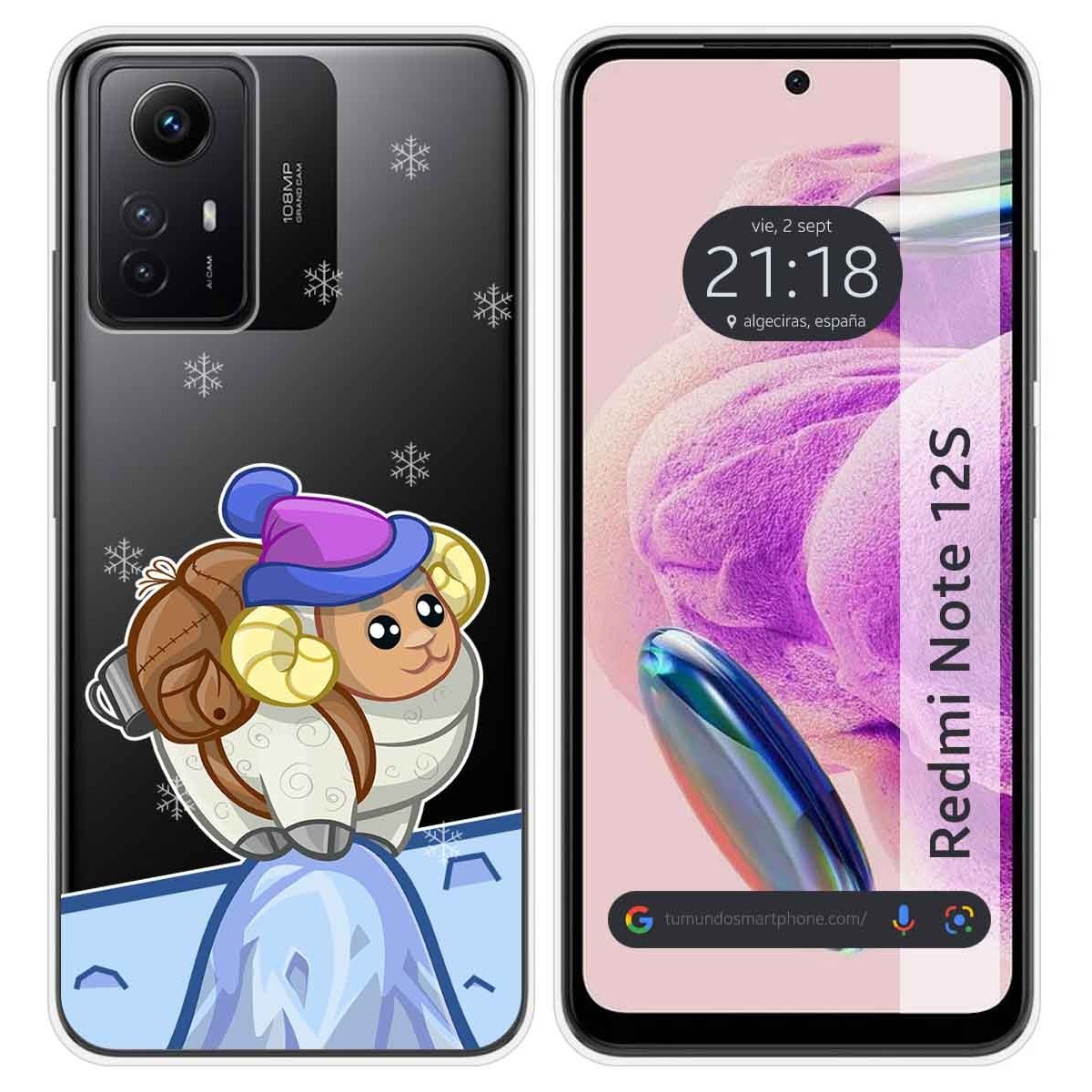 Funda Silicona Transparente compatible con Xiaomi Redmi Note 12S diseño Cabra Dibujos